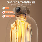 Portable clothes dryer PTC heating element and temperature controls close-up