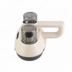 Deep Sleep cordless mattress vacuum on white background showing UV-C sanitizing head