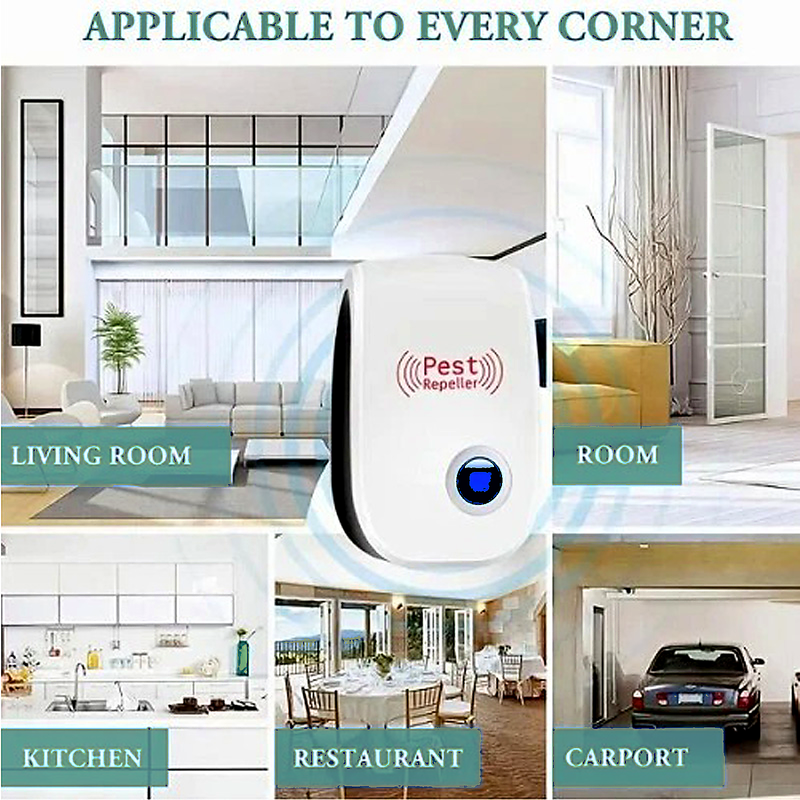 EZ Pest Repeller plugged into wall outlet — non-toxic pest control for home